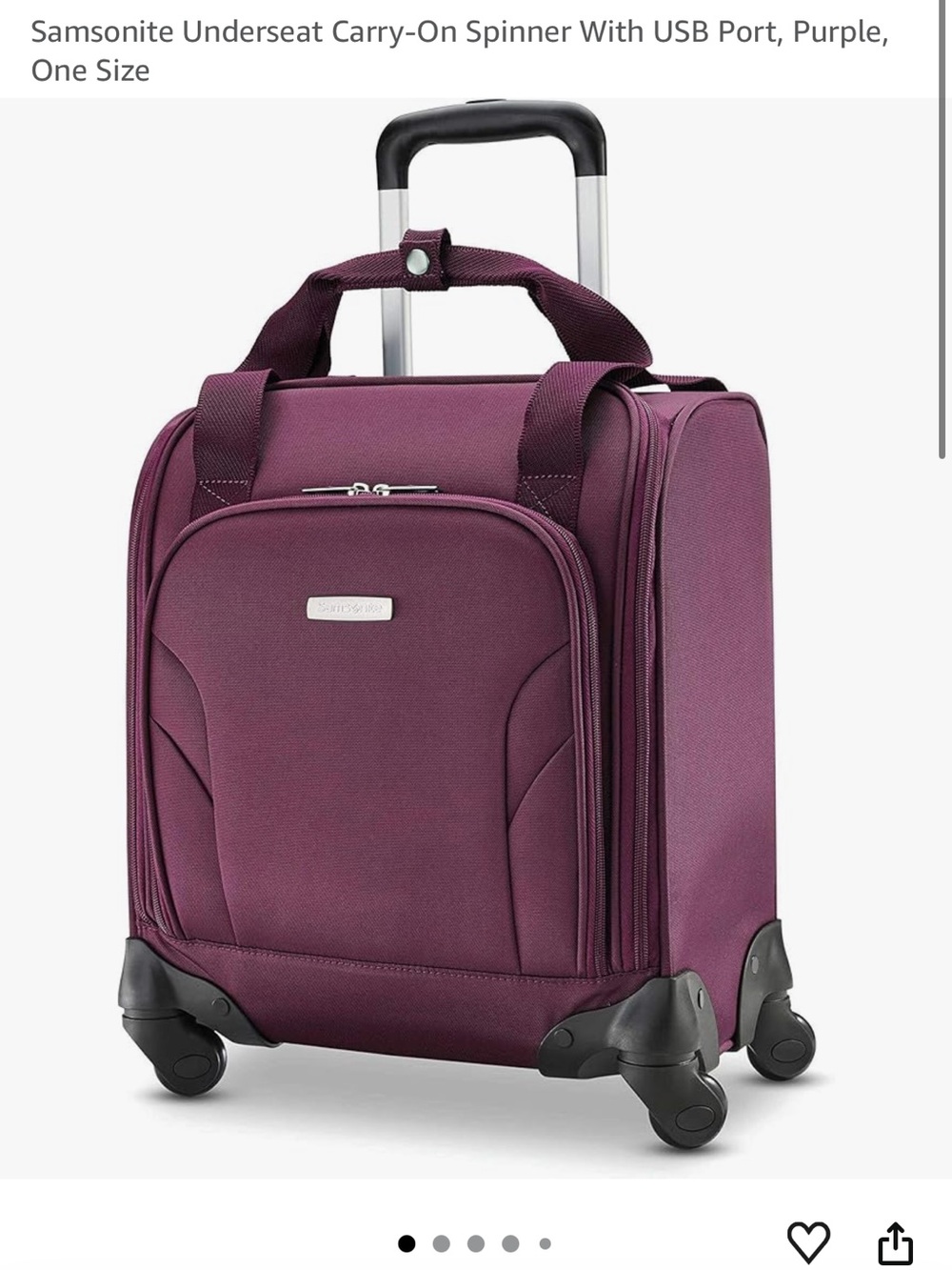 Samsonite Carry-on underseat spinner with usb port